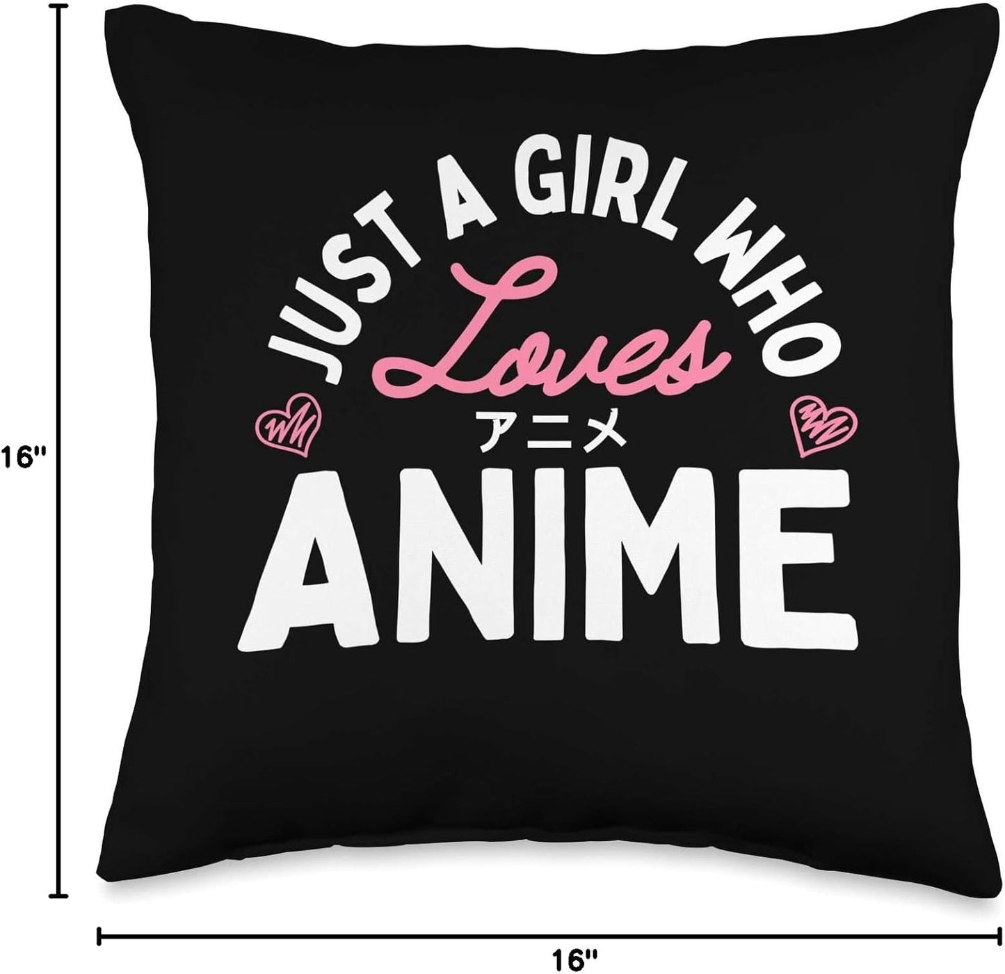 Just a Girl Who Loves Anime Merch Stuff Gifts for Teen Girls Throw Pillow