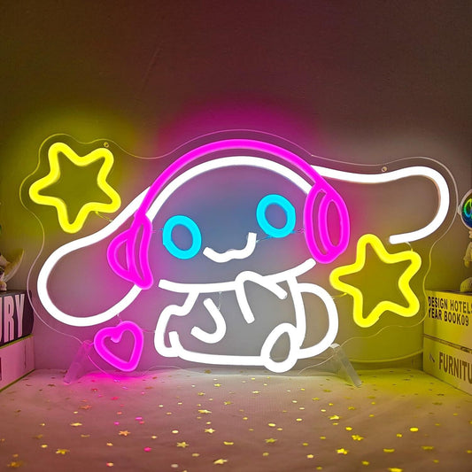 Cinnamoroll Neon Sign Anime Neon Light up Signs for Wall Decor Cartoon LED Si...